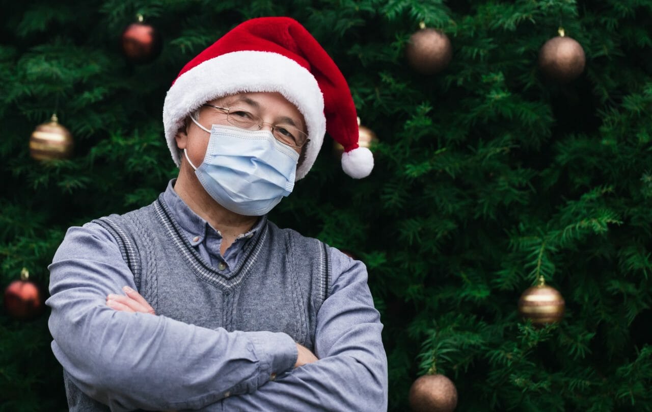 Man in mask for holidays