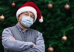 Man in mask for holidays